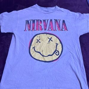 Nirvana shirt pink,yellow,tan hardly worn.